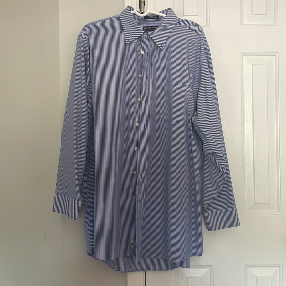 STAFFORD (The Super Shirt) Regular Fit, Men’s XL (34-35) Dress button down shirt